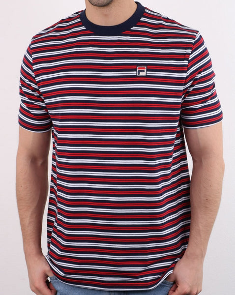 Fila Vintage Hugh T Shirt Navy/White/Red
