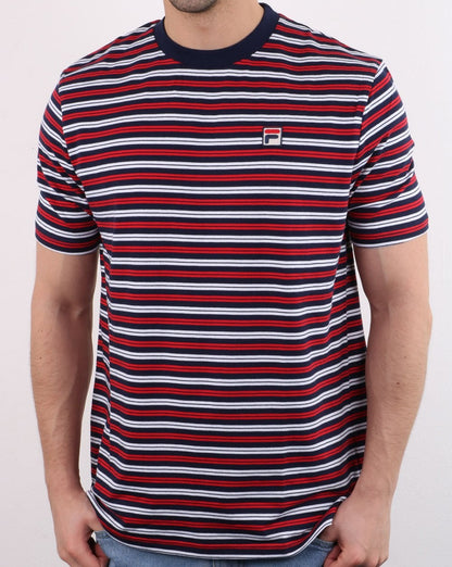 Fila Vintage Hugh T-Shirt Marineblau/Weiß/Rot