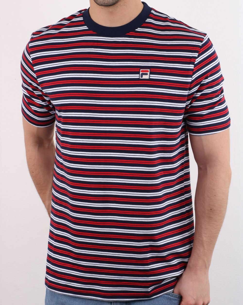 Fila Vintage Hugh T Shirt Navy/White/Red