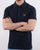 Trojan Knitted Pattern Polo Shirt Navy