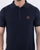 Trojan Knitted Pattern Polo Shirt Navy