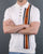 Trojan knitted Striped Polo Shirt Ecru
