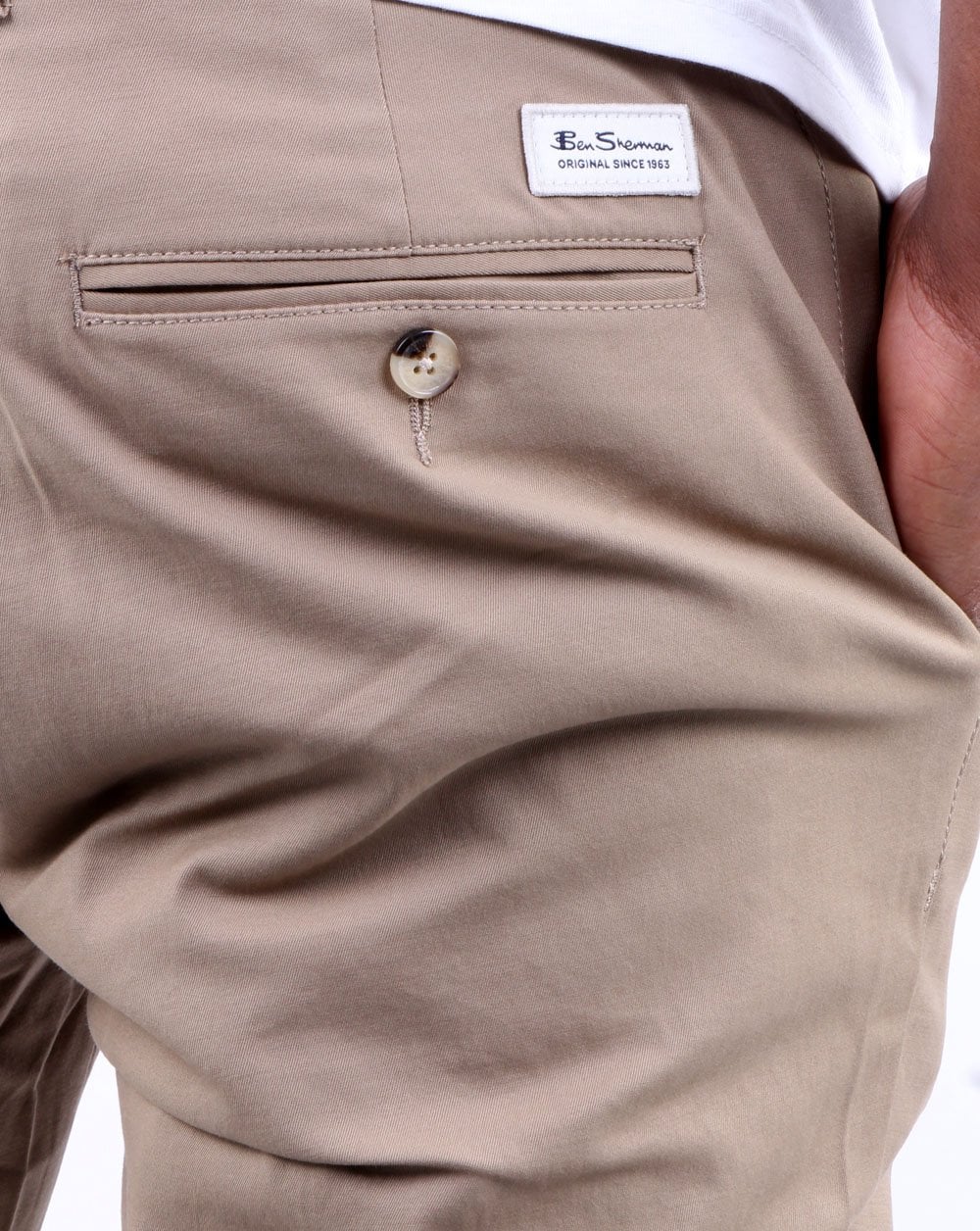 Ben Sherman Slim Stretch Chino Stone