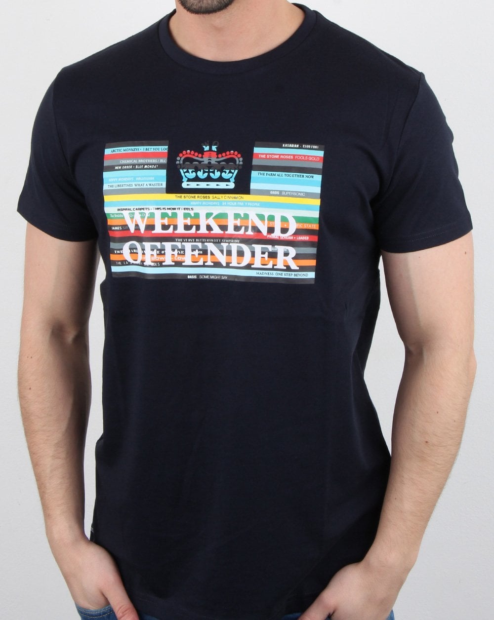 Weekend Offender Spines T-Shirt Marineblau