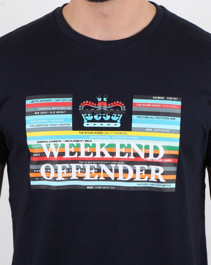 Weekend Offender Spines T-Shirt Marineblau