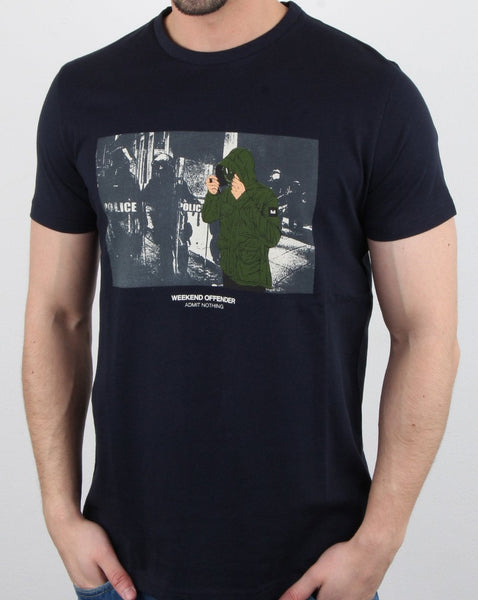 Weekend Offender Smiley T-shirt Navy