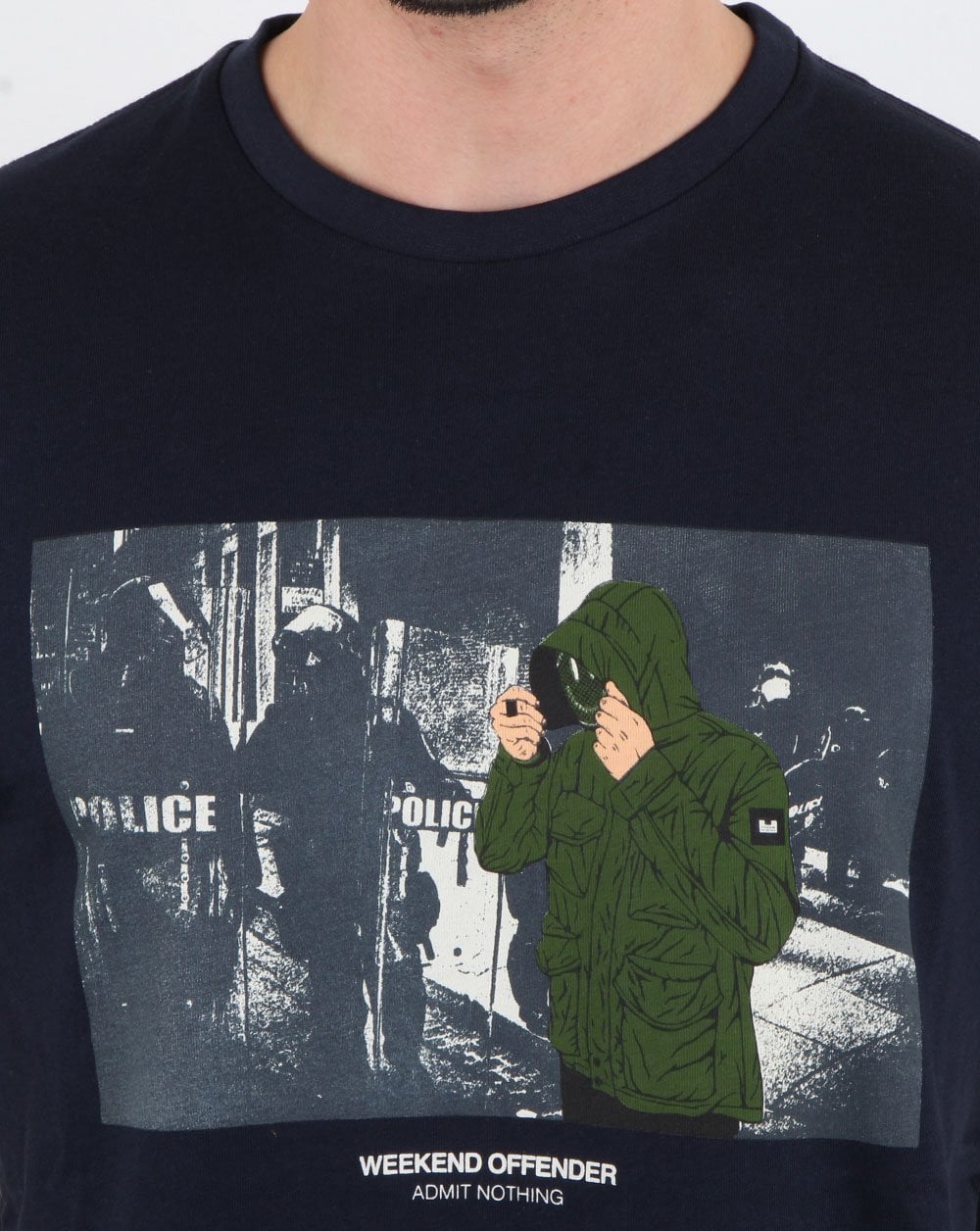 Weekend Offender Smiley T-Shirt Marineblau