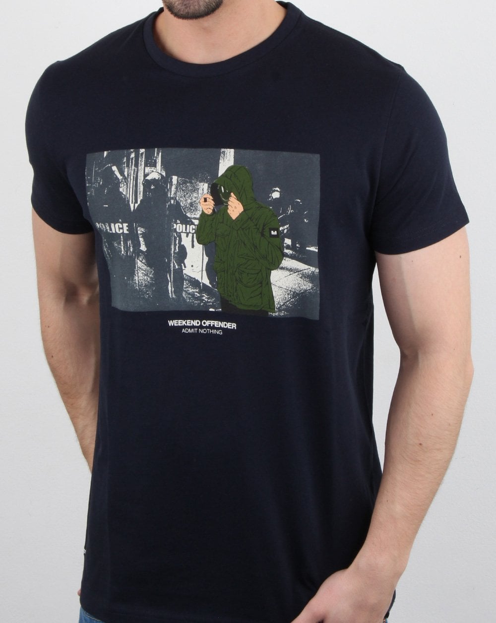 Weekend Offender Smiley T-shirt Navy