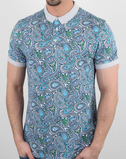 Pretty Green – Poloshirt „Marshall“ mit durchgehendem Print