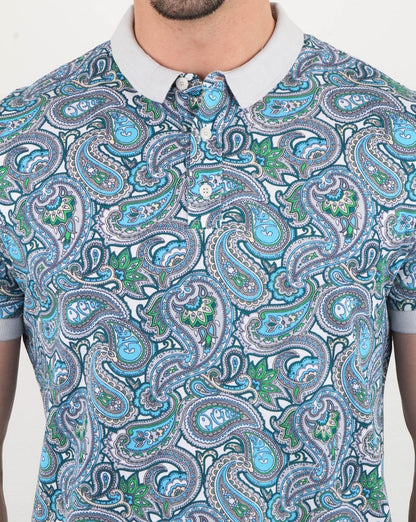 Pretty Green – Poloshirt „Marshall“ mit durchgehendem Print