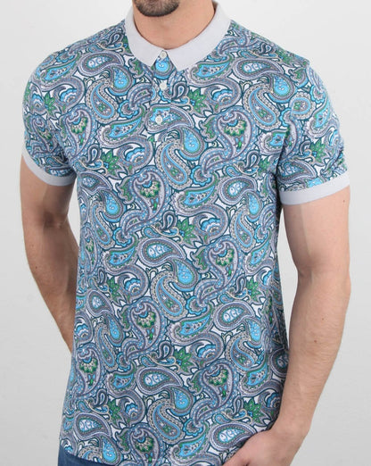 Pretty Green – Poloshirt „Marshall“ mit durchgehendem Print