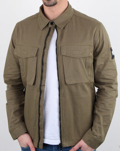 Weekend Offender Overshirt-Jacke mit Reißverschluss in Khaki