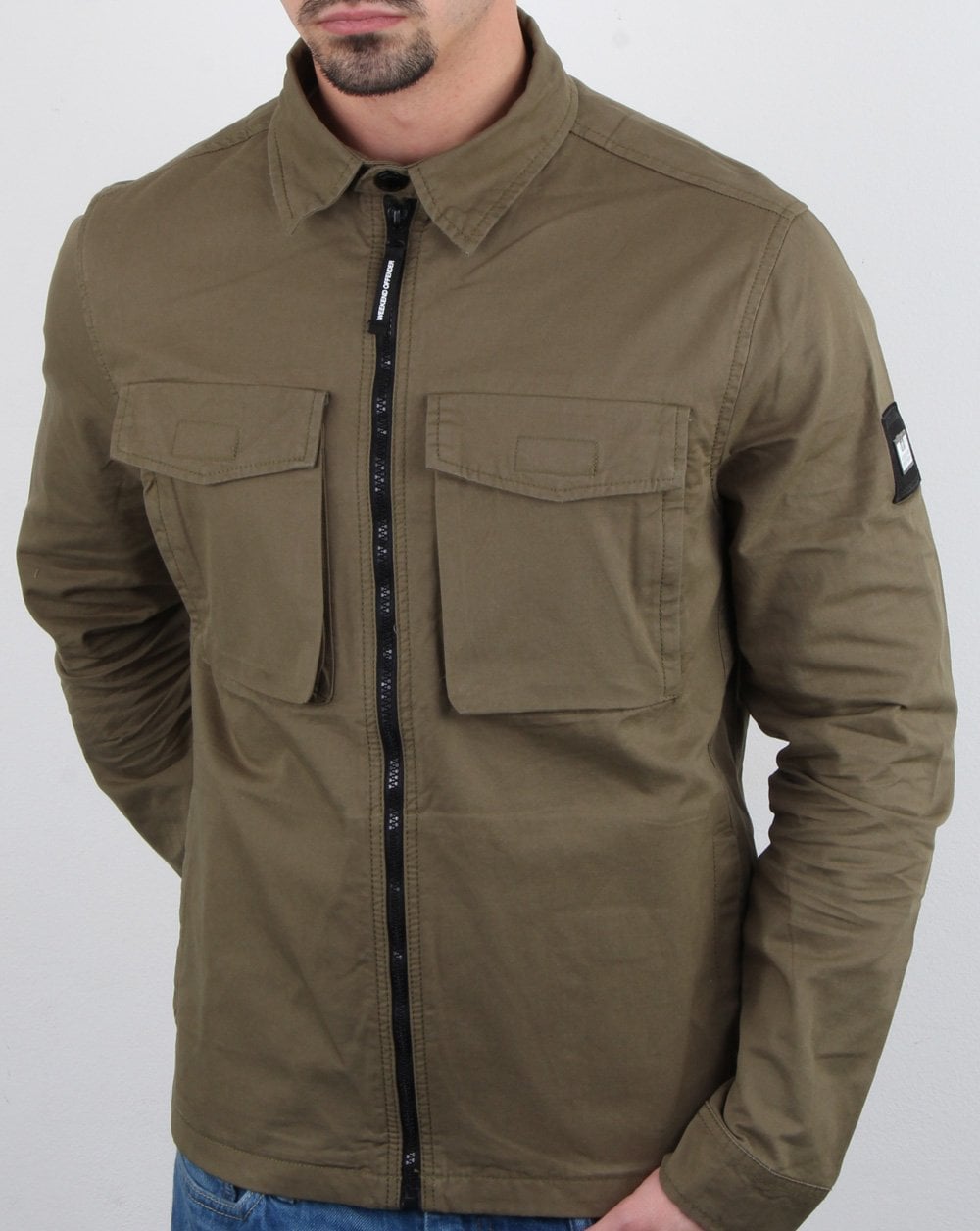 Weekend Offender Overshirt Zip Jacket Khaki