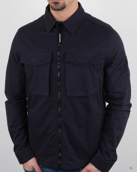 Weekend Offender Overshirt Zip Jacket Navy