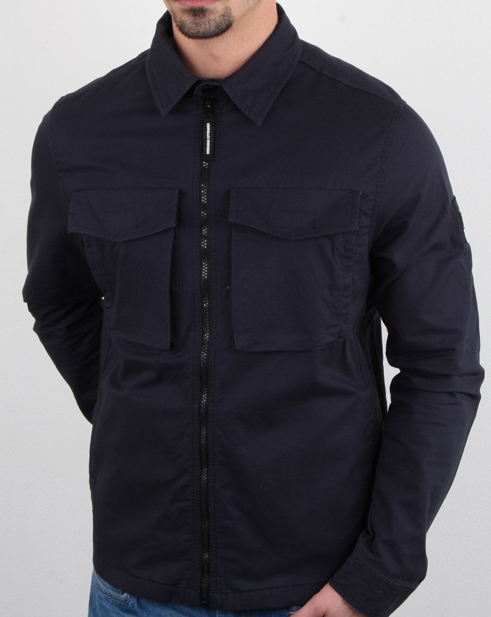 Weekend Offender Overshirt-Jacke mit Reißverschluss, Marineblau