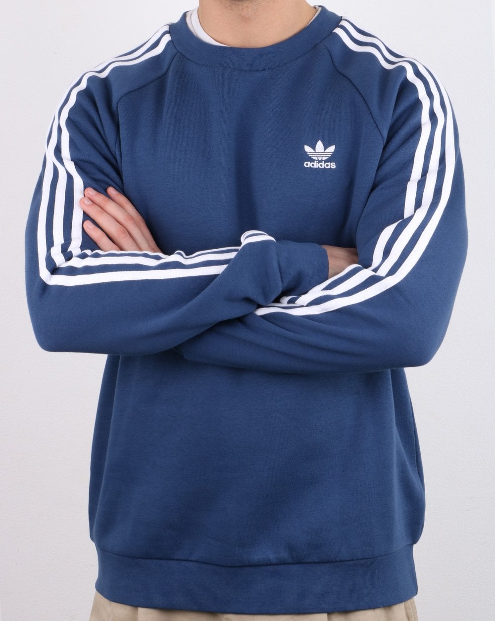 Adidas Originals 3 Stripes Crew Sweat Night Marine