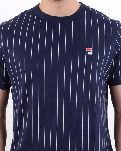 Fila Vintage Nadelstreifen-T-Shirt Marineblau