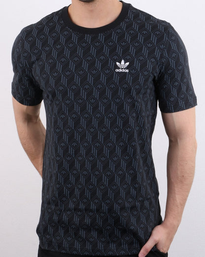 Adidas Originals – T-Shirt mit Monoprint in Schwarz