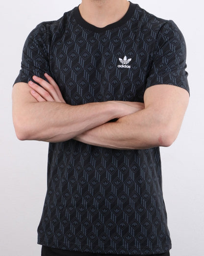 Adidas Originals – T-Shirt mit Monoprint in Schwarz