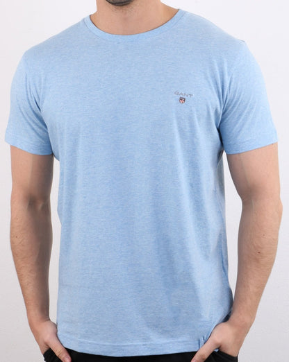 Gant Solid Crew Neck T-Shirt Hellblau