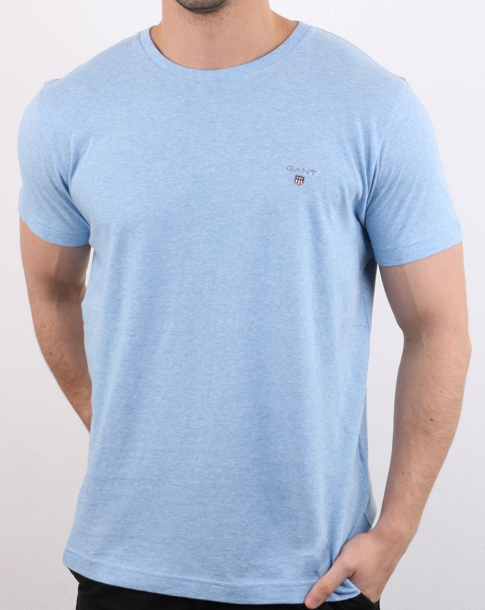 Gant Solid Crew Neck T-Shirt Hellblau