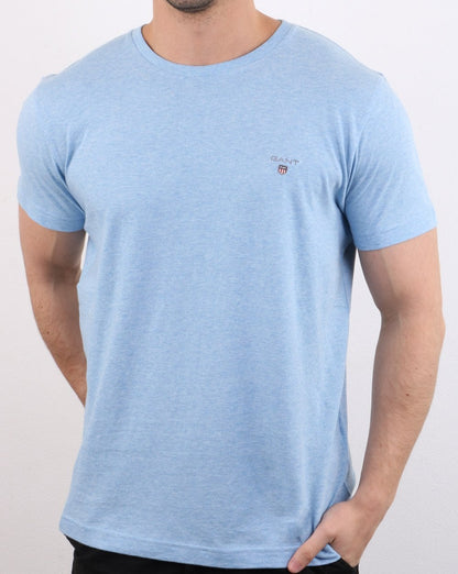 Gant Solid Crew Neck T-Shirt Hellblau