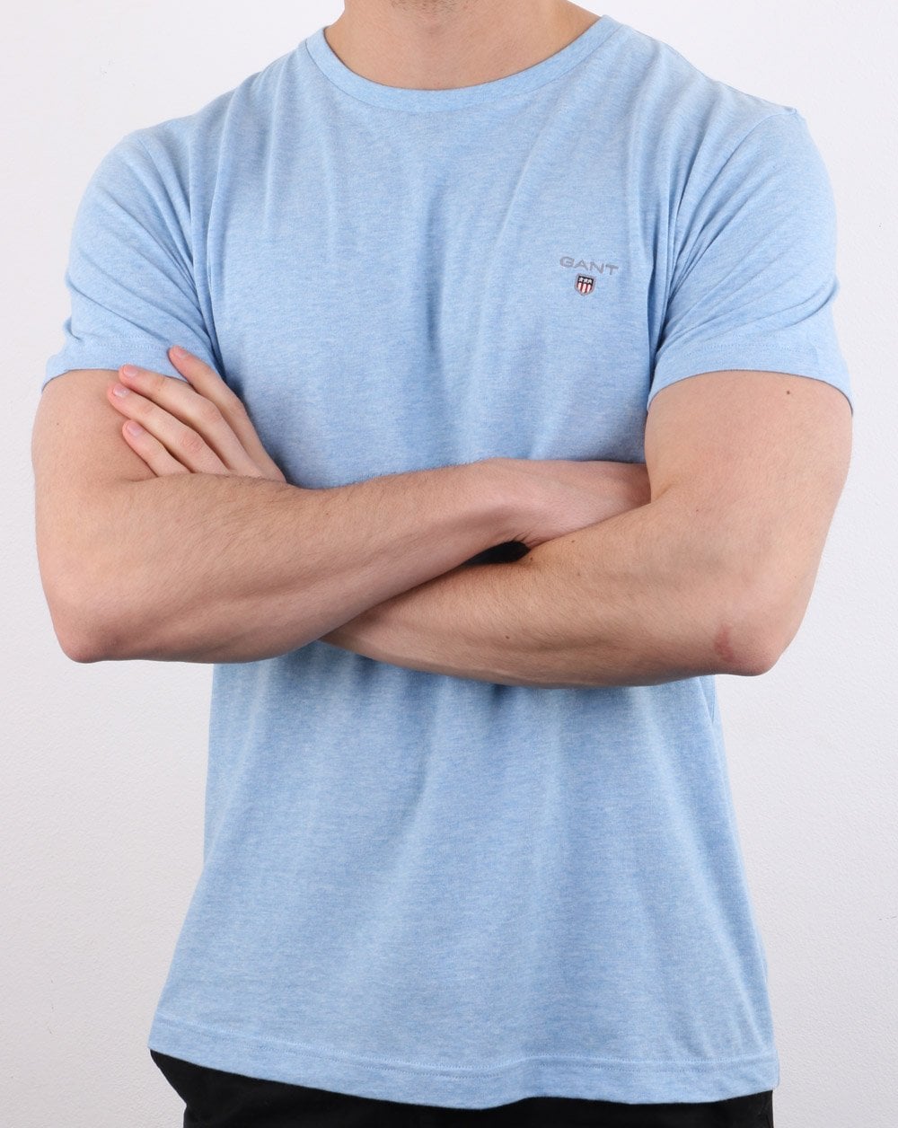 Gant Solid Crew Neck T-Shirt Hellblau