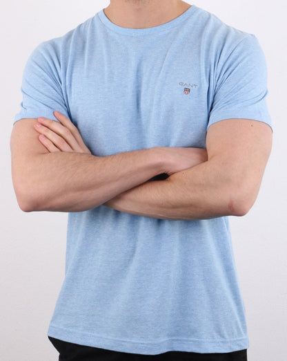 Gant Solid Crew Neck T-Shirt Hellblau