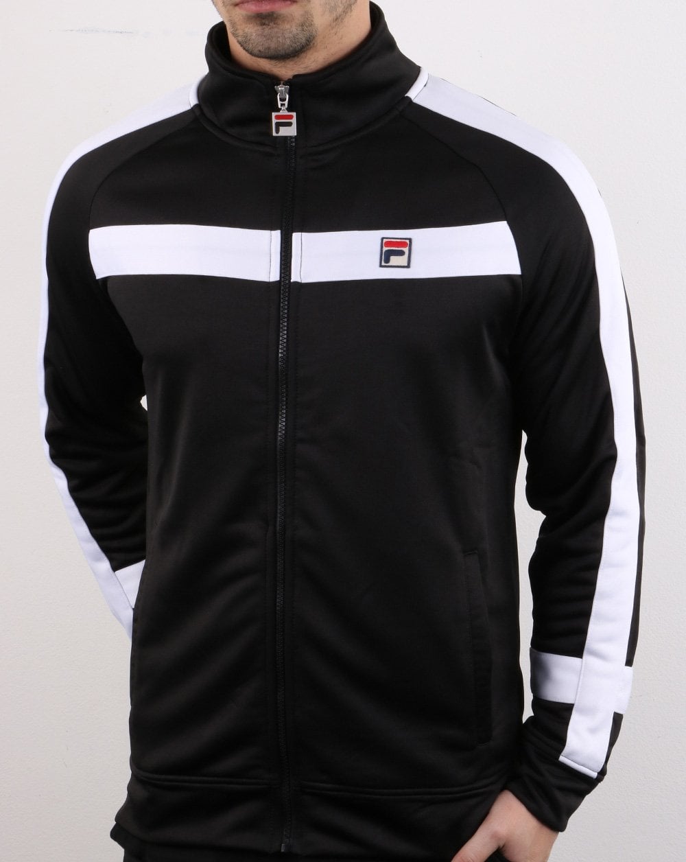 Fila Vintage Renzo Trainingsjacke Schwarz/Weiß