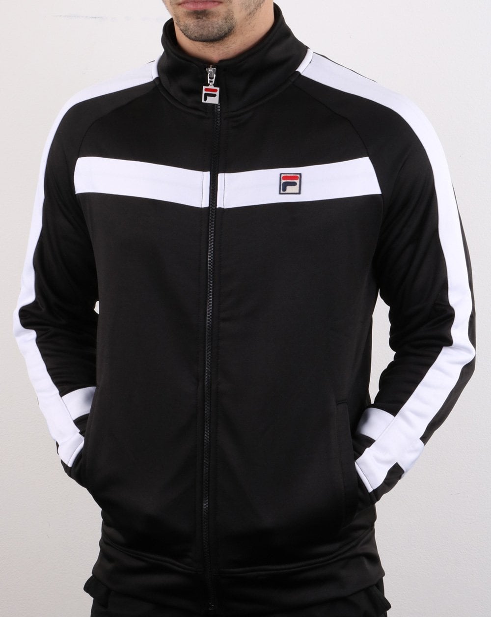Fila Vintage Renzo Trainingsjacke Schwarz/Weiß