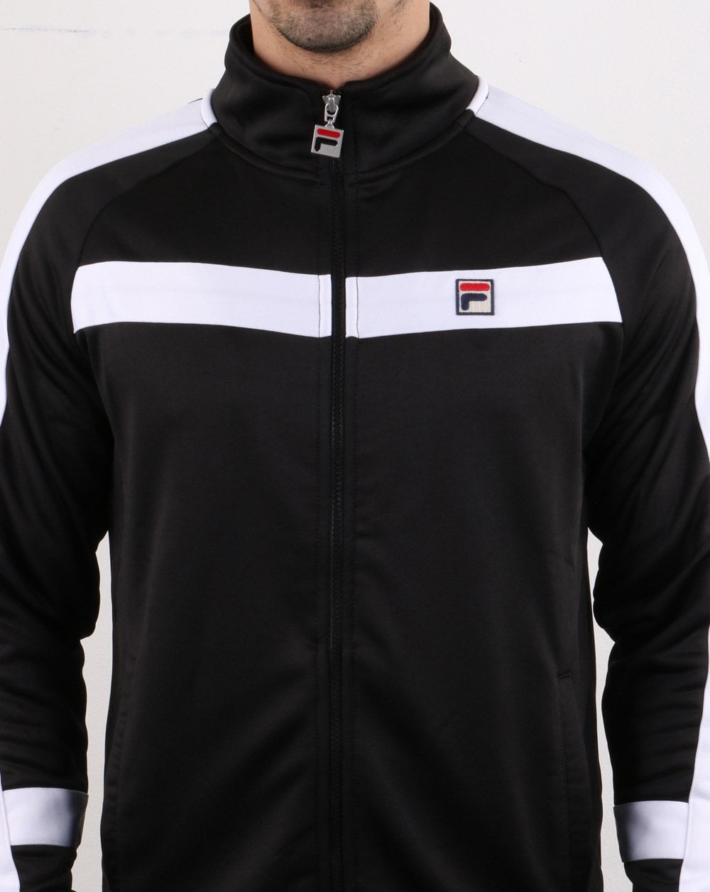 Fila Vintage Renzo Trainingsjacke Schwarz/Weiß