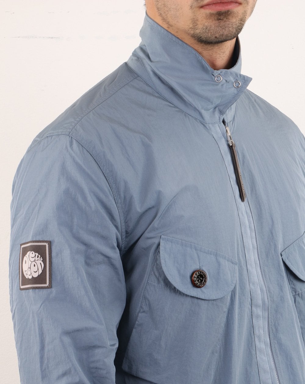 Pretty Green Jacke mit Metallreißverschluss, Blau