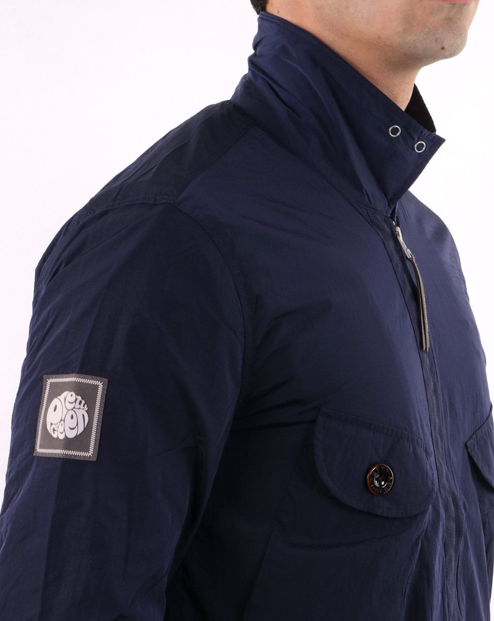 Pretty Green Jacke mit Metallreißverschluss, Marineblau