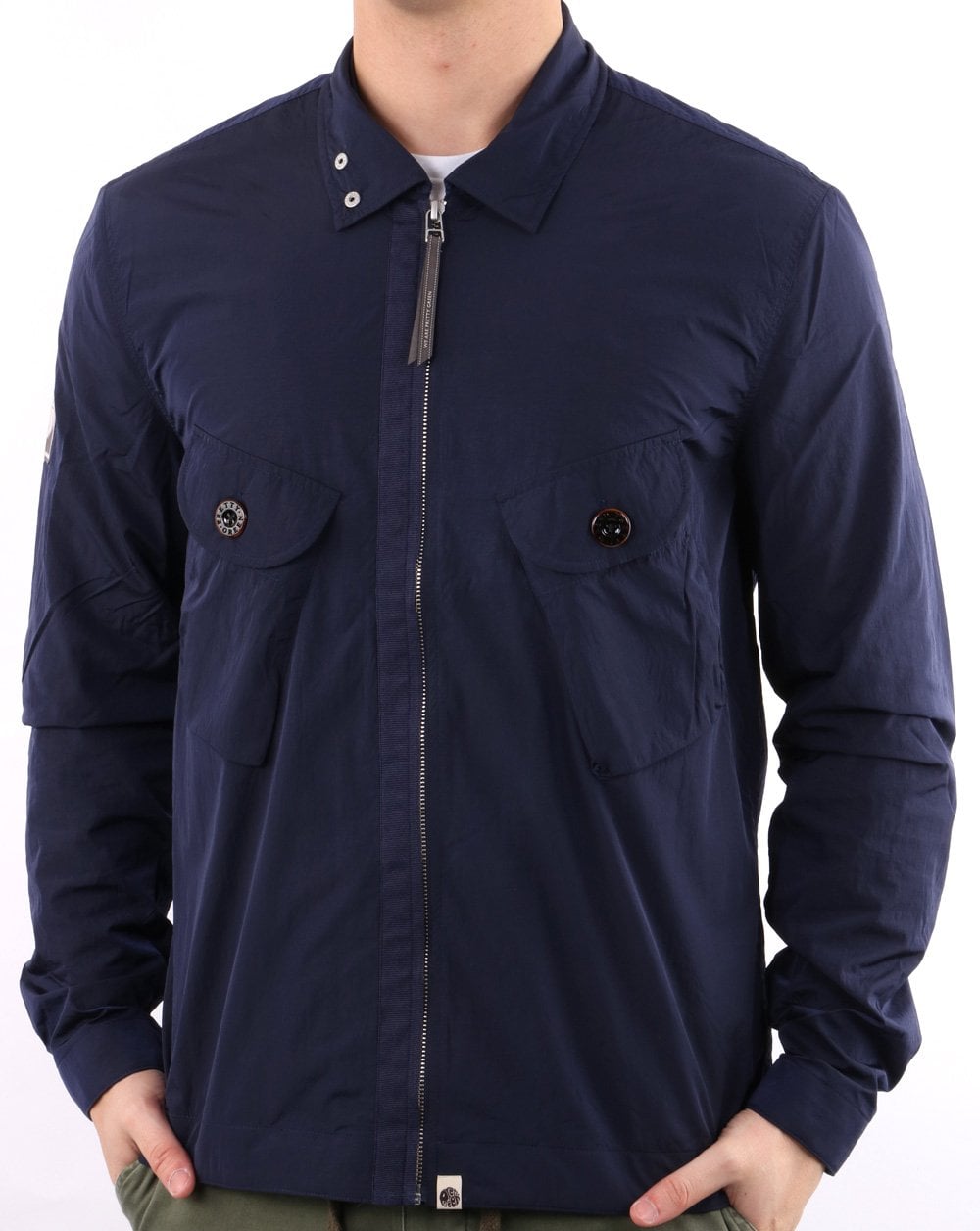 Pretty Green Jacke mit Metallreißverschluss, Marineblau