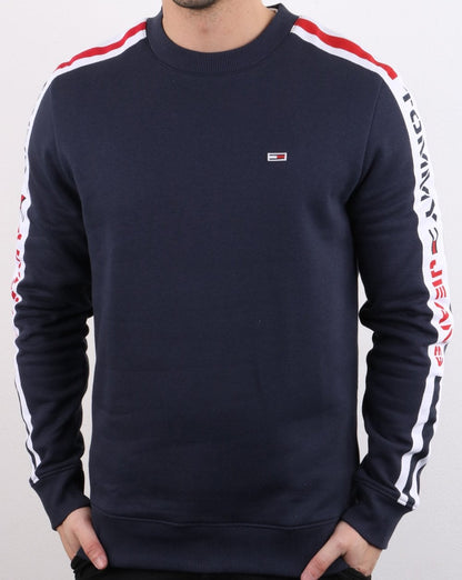 Tommy Hilfiger – Sweatshirt mit Streifen in Marineblau