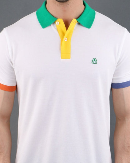 Benetton Poloshirt Off White