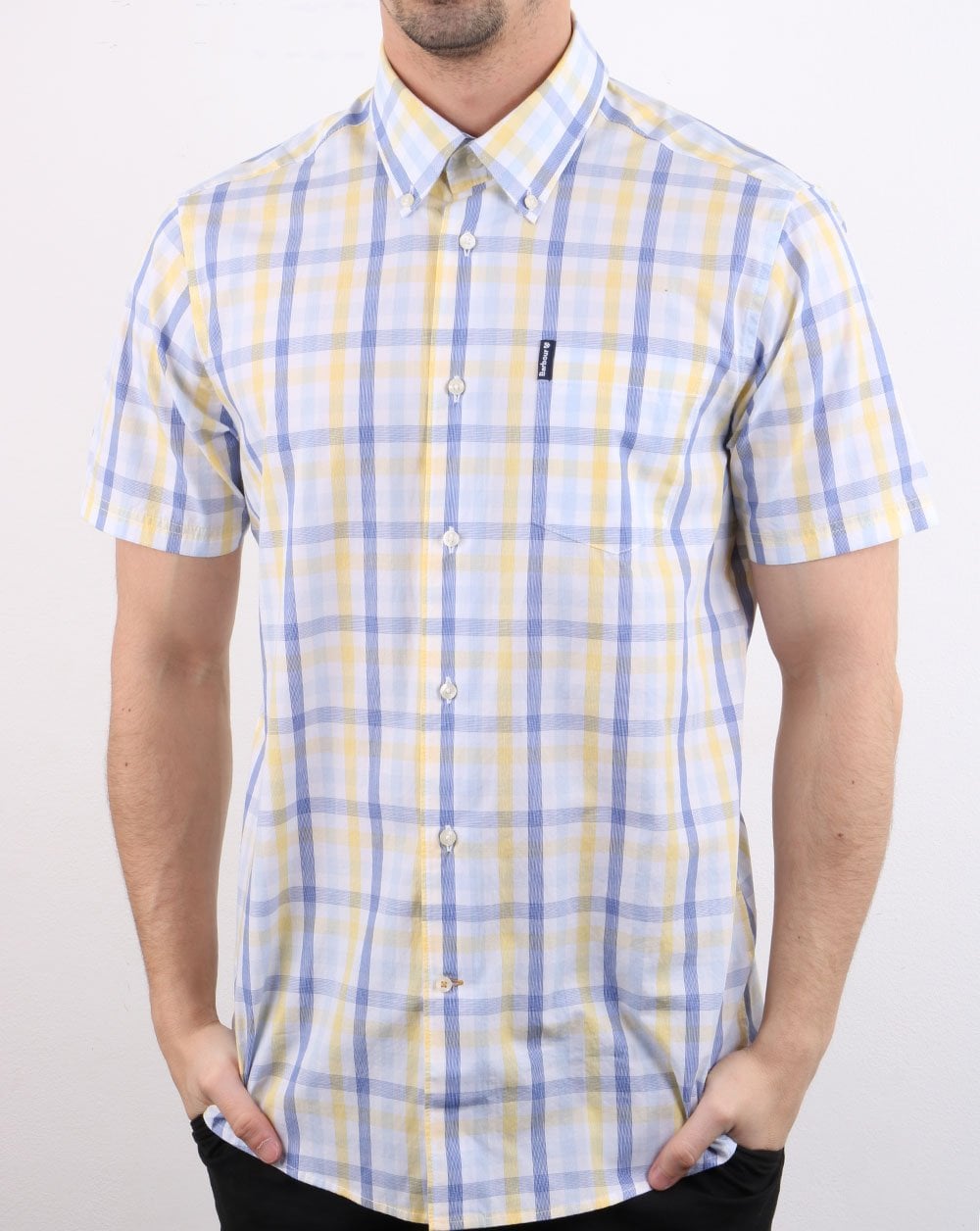 Barbour Tattersall Short Sleeve Shirt Yellow