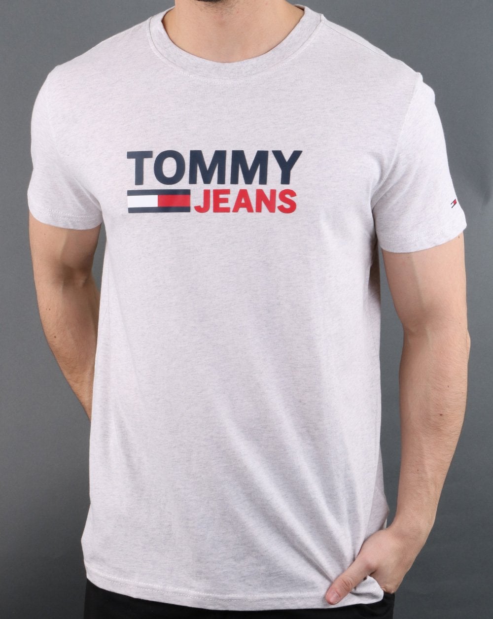 Tommy Hilfiger Corp Logo T-Shirt Hellgrau