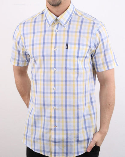 Barbour Tattersall Kurzarmhemd Gelb
