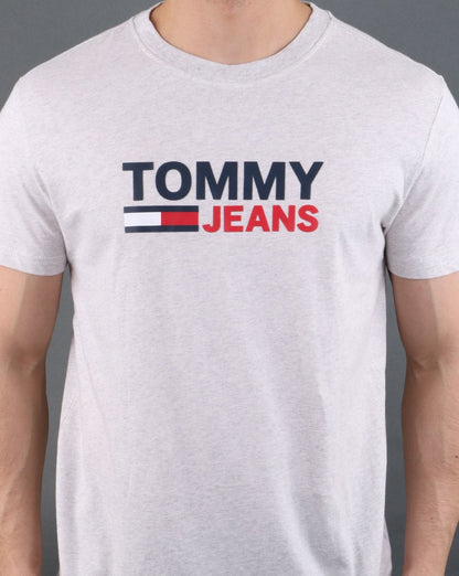 Tommy Hilfiger Corp Logo T-Shirt Hellgrau