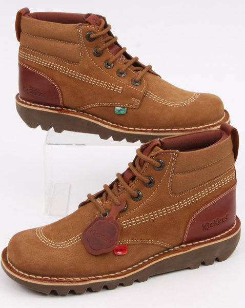 Kickers Kick Hi Mash Up Boot Brown