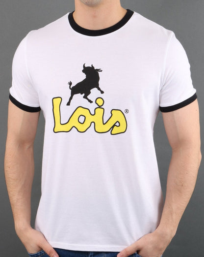 Lois Ringer T-Shirt Weiß/Gelb