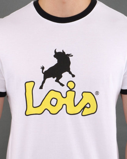 Lois Ringer T-Shirt Weiß/Gelb
