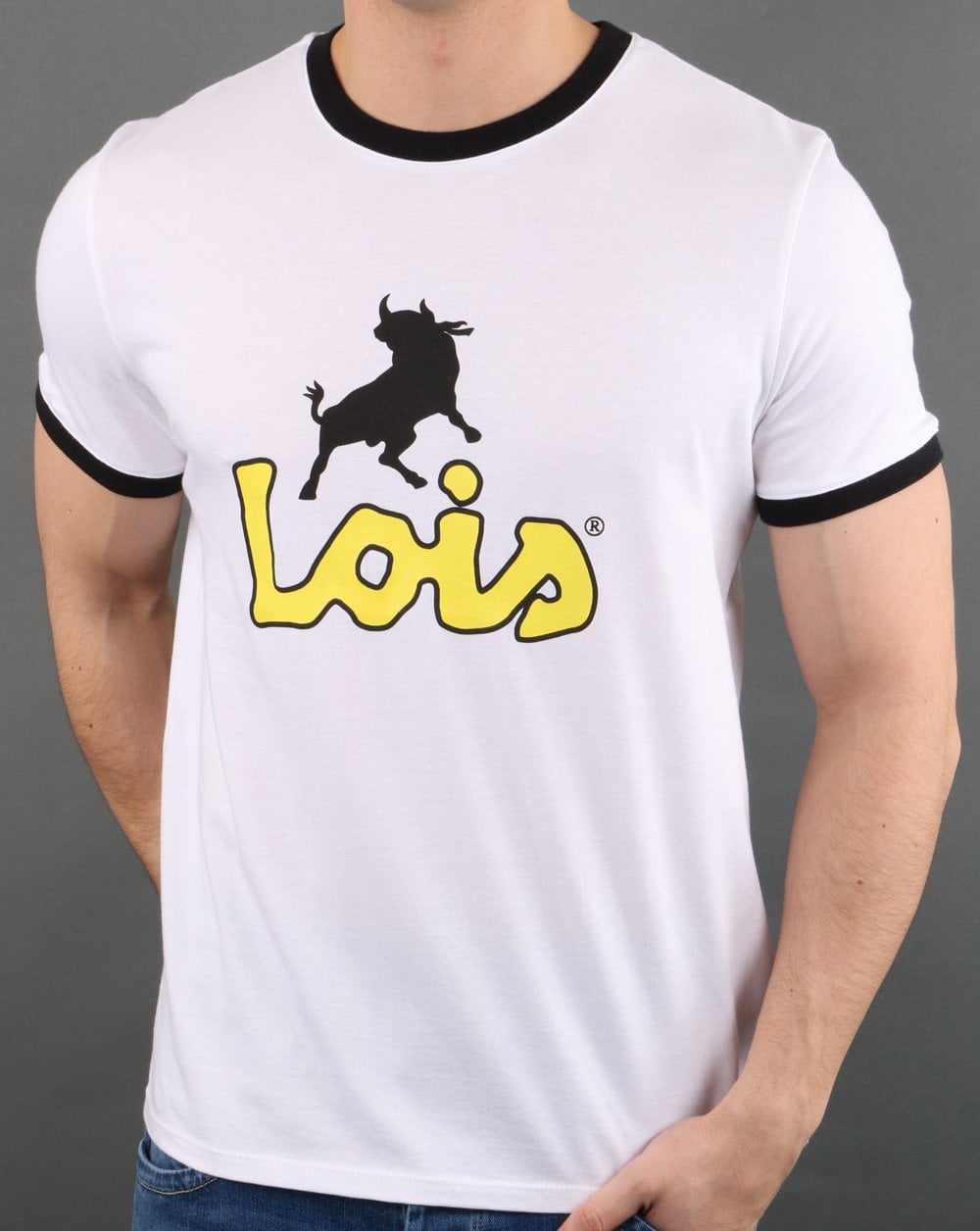 Lois Ringer T-Shirt Weiß/Gelb