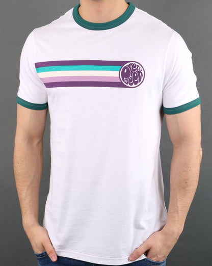 Pretty Green Timor Ringer Tee Weiß