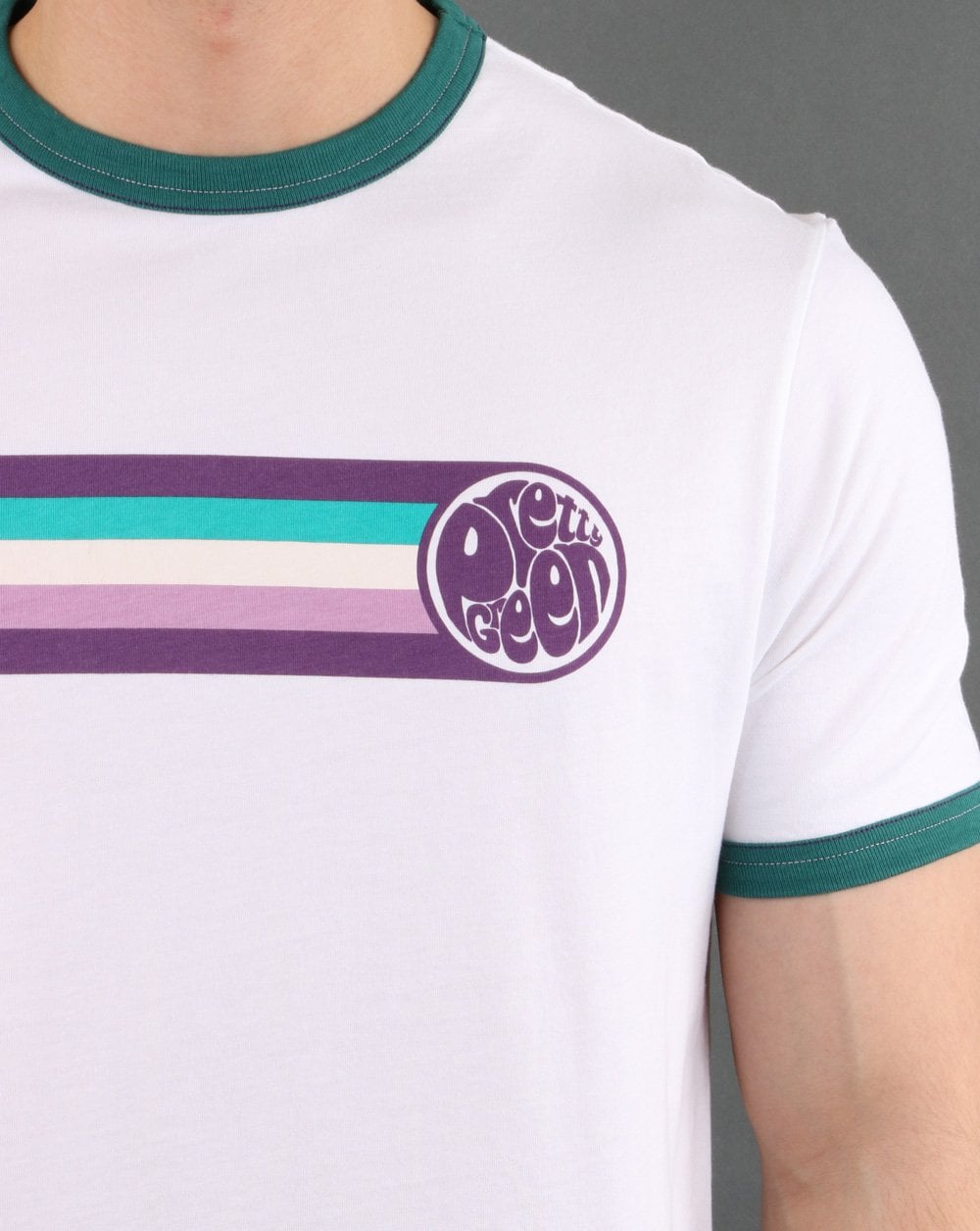 Pretty Green Timor Ringer Tee Weiß