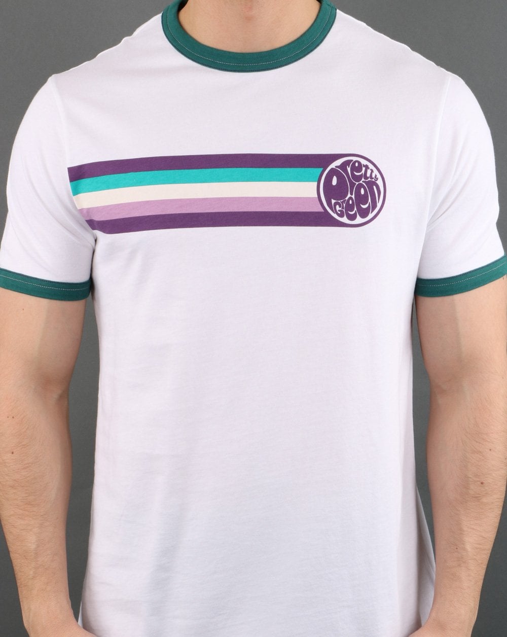 Pretty Green Timor Ringer Tee Weiß