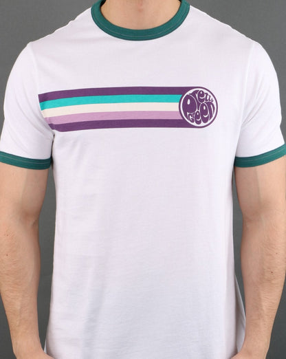 Pretty Green Timor Ringer Tee Weiß
