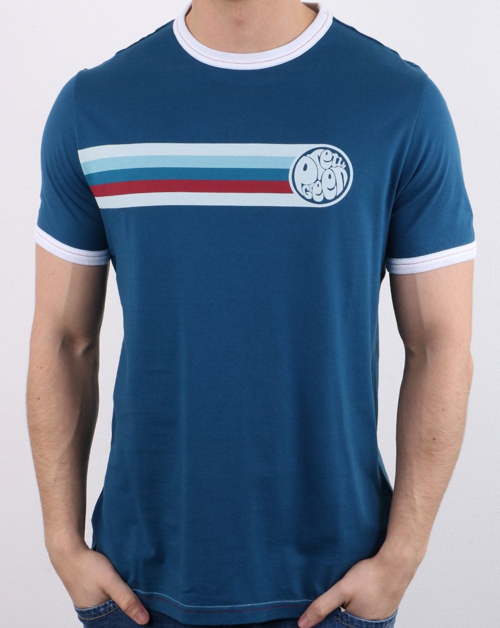 Pretty Green Timor Ringer Tee Navy