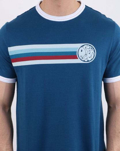 Pretty Green Timor Ringer Tee Marineblau